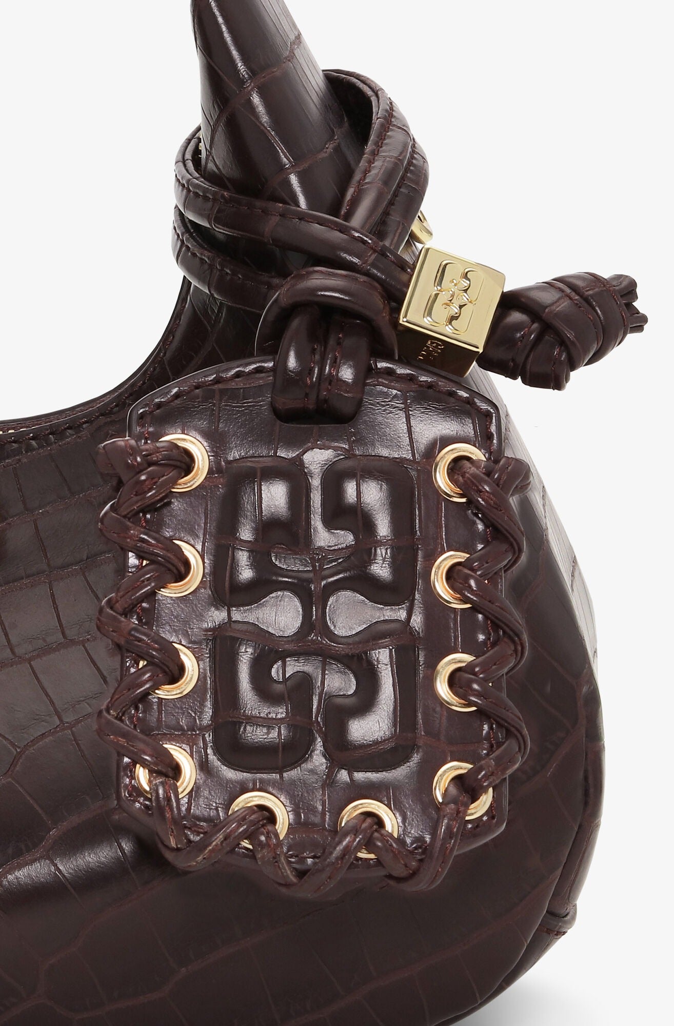 G. Brown Croco Mini Hobo Bag
