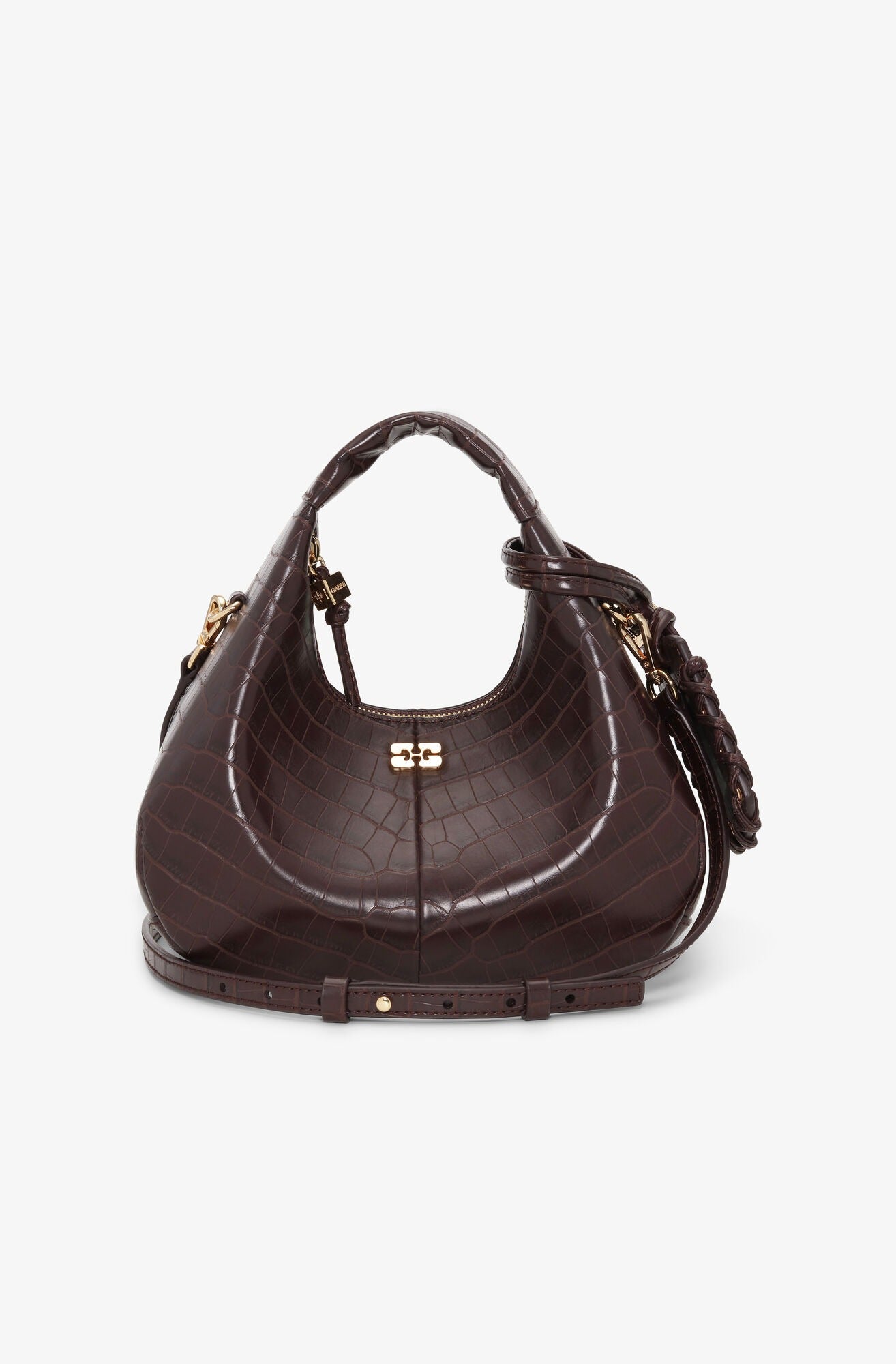 G. Brown Croco Mini Hobo Bag