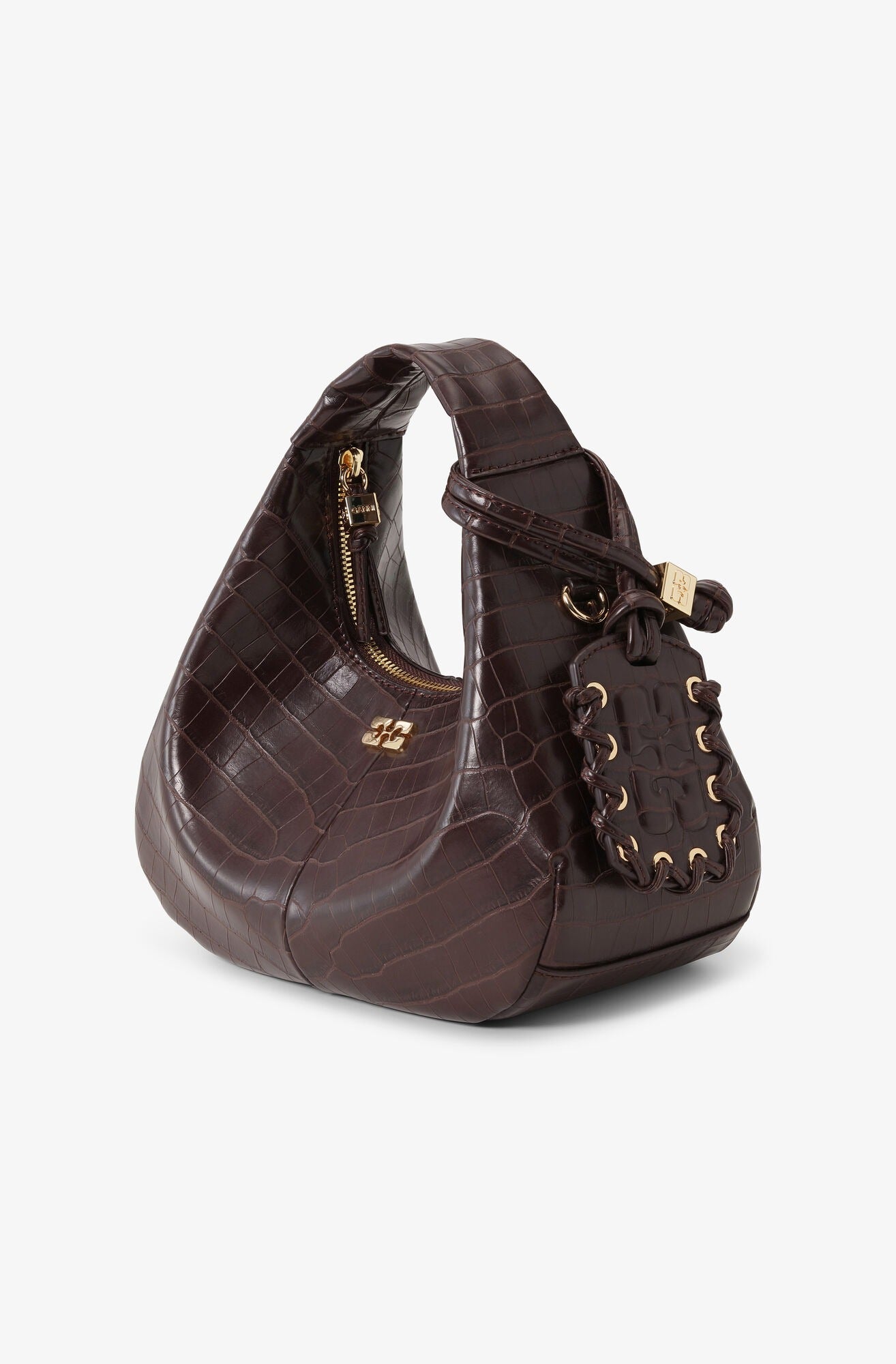 G. Brown Croco Mini Hobo Bag